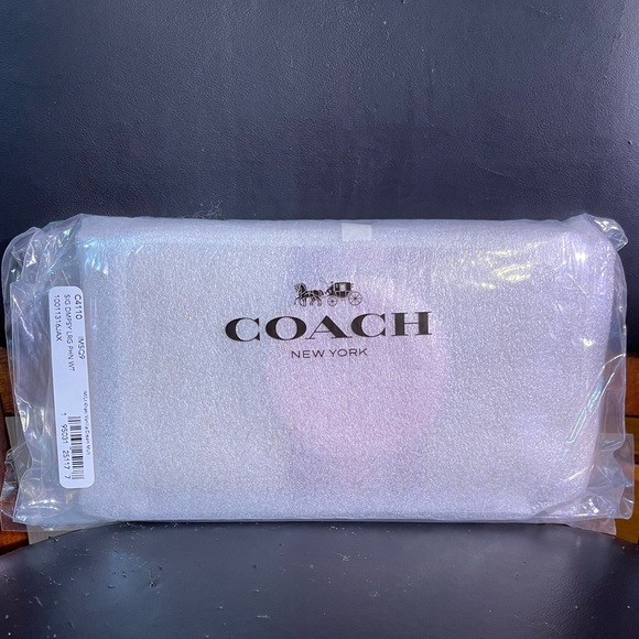 NWT COACH C4110 Dempsey Large Phone Signature Jacquard  Stripe & Coach Patch - Picture 2 of 14